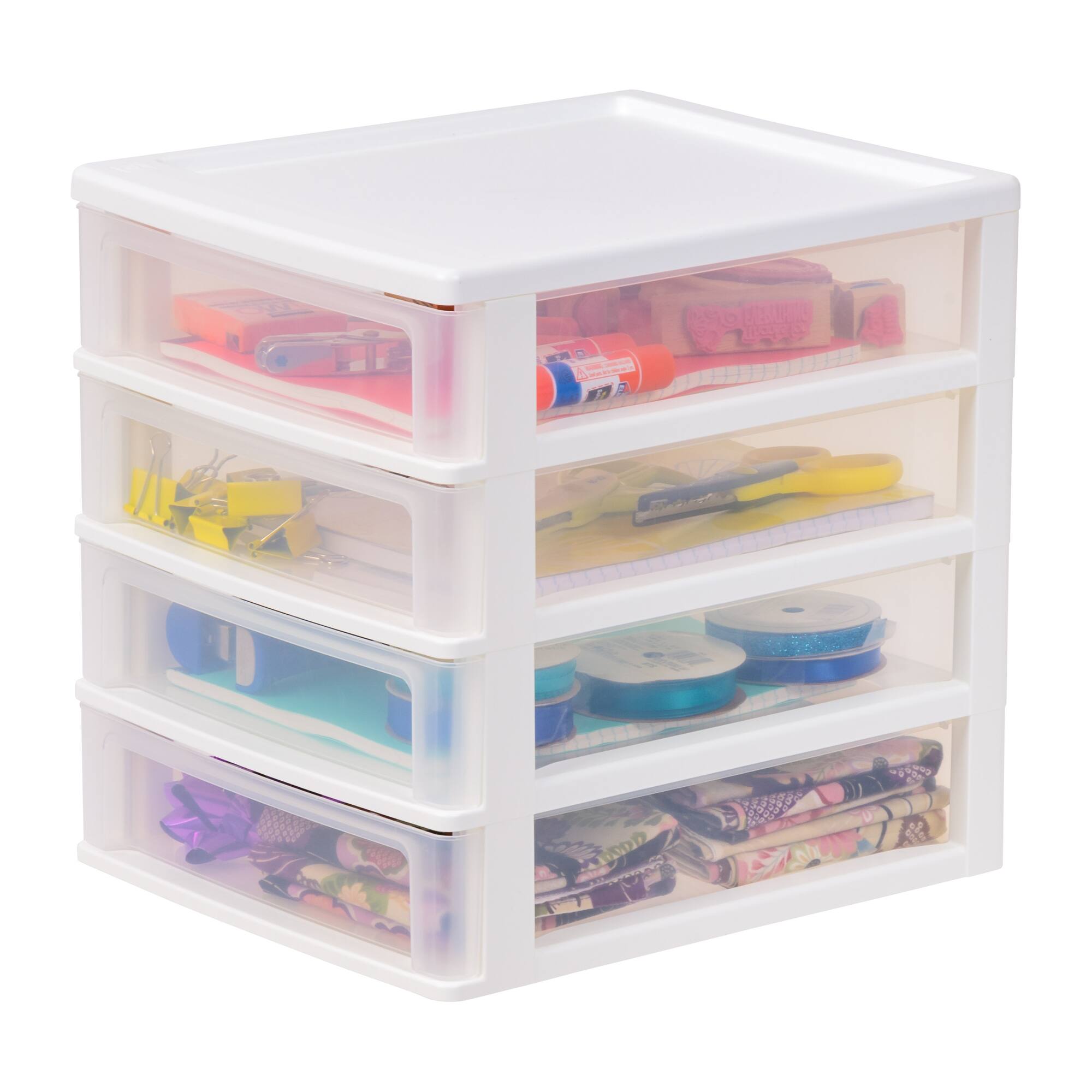 IRIS White 4-Drawer Desktop-Storage Unit
